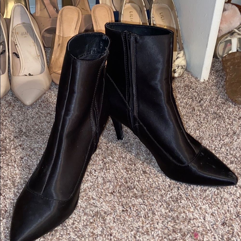 Black booties.